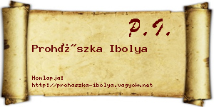 Prohászka Ibolya névjegykártya