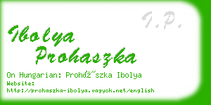 ibolya prohaszka business card